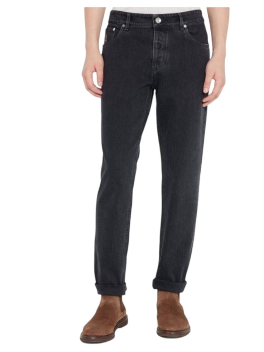 Brunello Cucinelli Denim Jeans Mens 52 36 US Black 5 Pocket Button Fly Straight